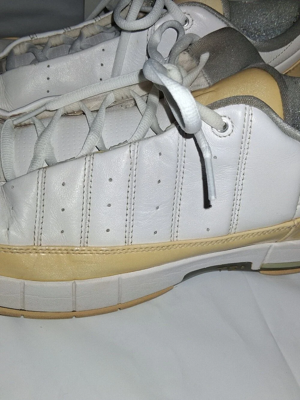 Jordan Men’s Low-Top Sneakers in White and Tan